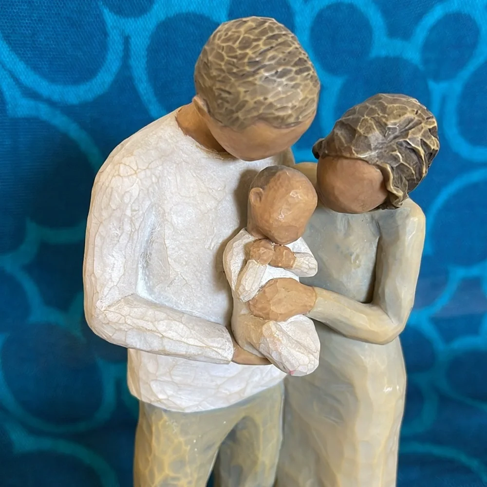 Family Figurine with Baby Willow tree 2013 “We are Three”